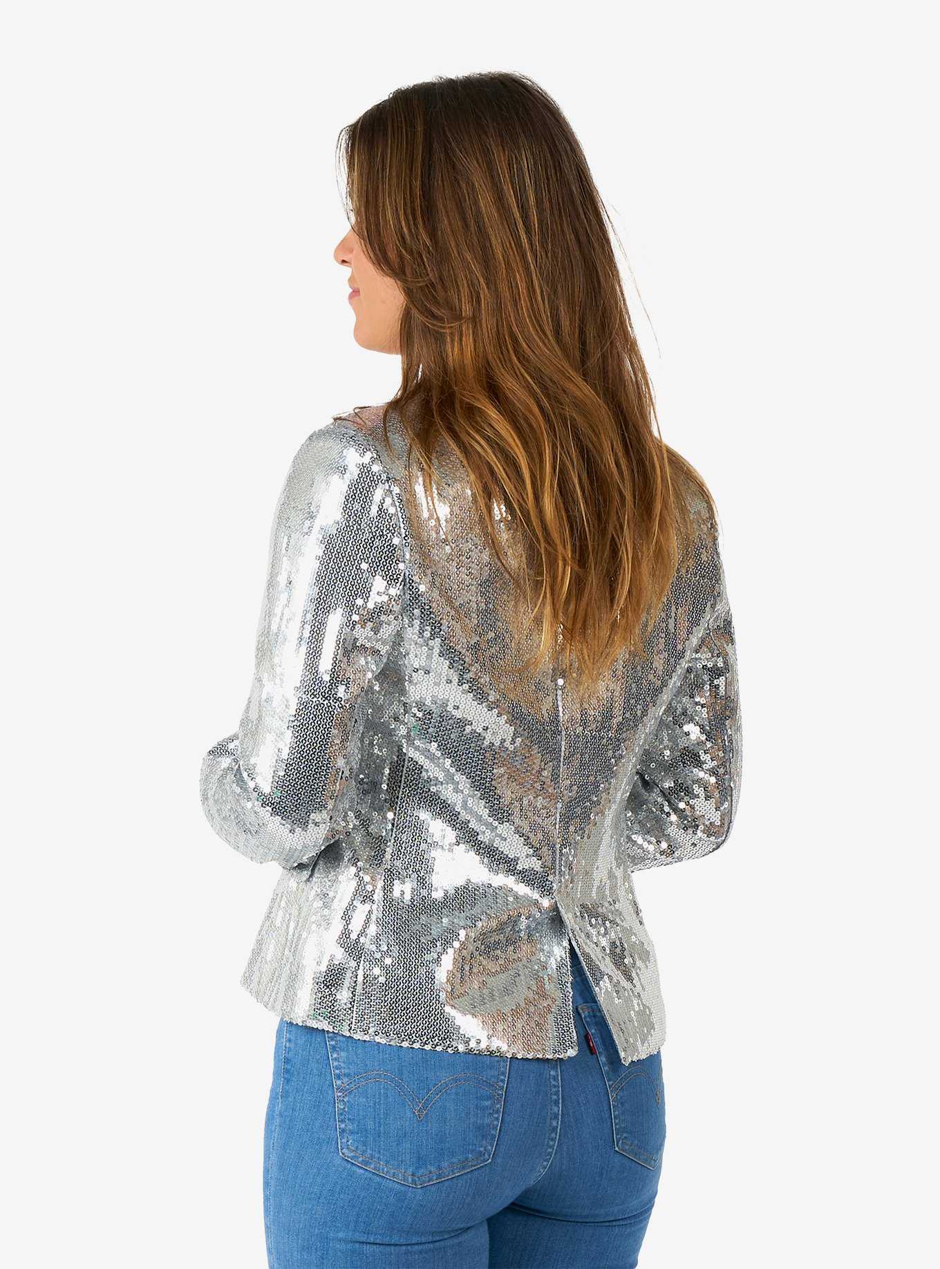 Sequins Silver Women's Blazer, , hi-res