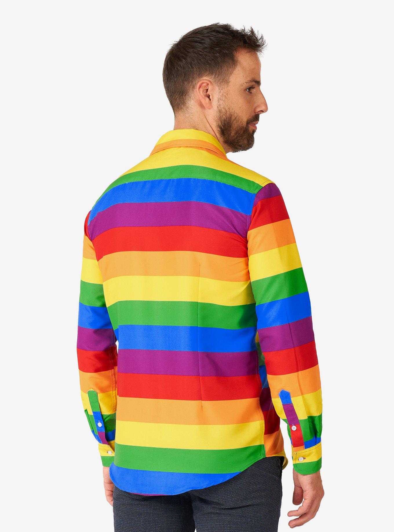 Rainbow Button-Up Shirt, MULTI, alternate