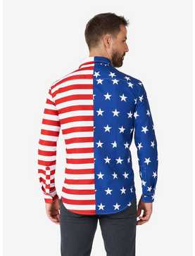 USA Flag Button-Up Shirt, , hi-res