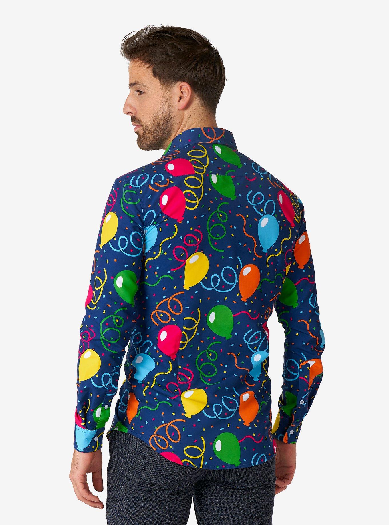 Confetti Balloons Button-Up Shirt, MULTI, alternate