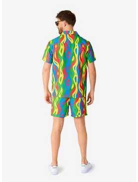 Loopy Lines Summer Button-Up Shirt and Short, , hi-res