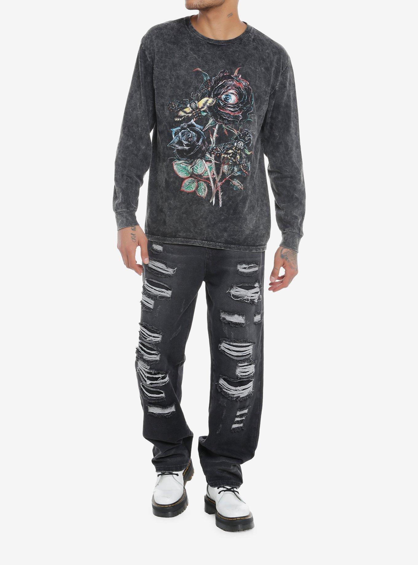 Death Moth Eye Flower Tie-Dye Long-Sleeve T-Shirt, MULTI, alternate