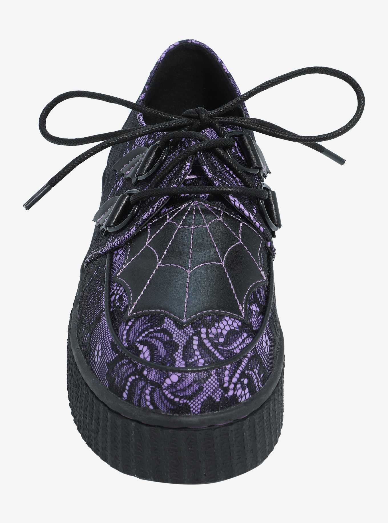 Strange Cvlt Web Purple & Black Lace Krypt Creepers, , hi-res
