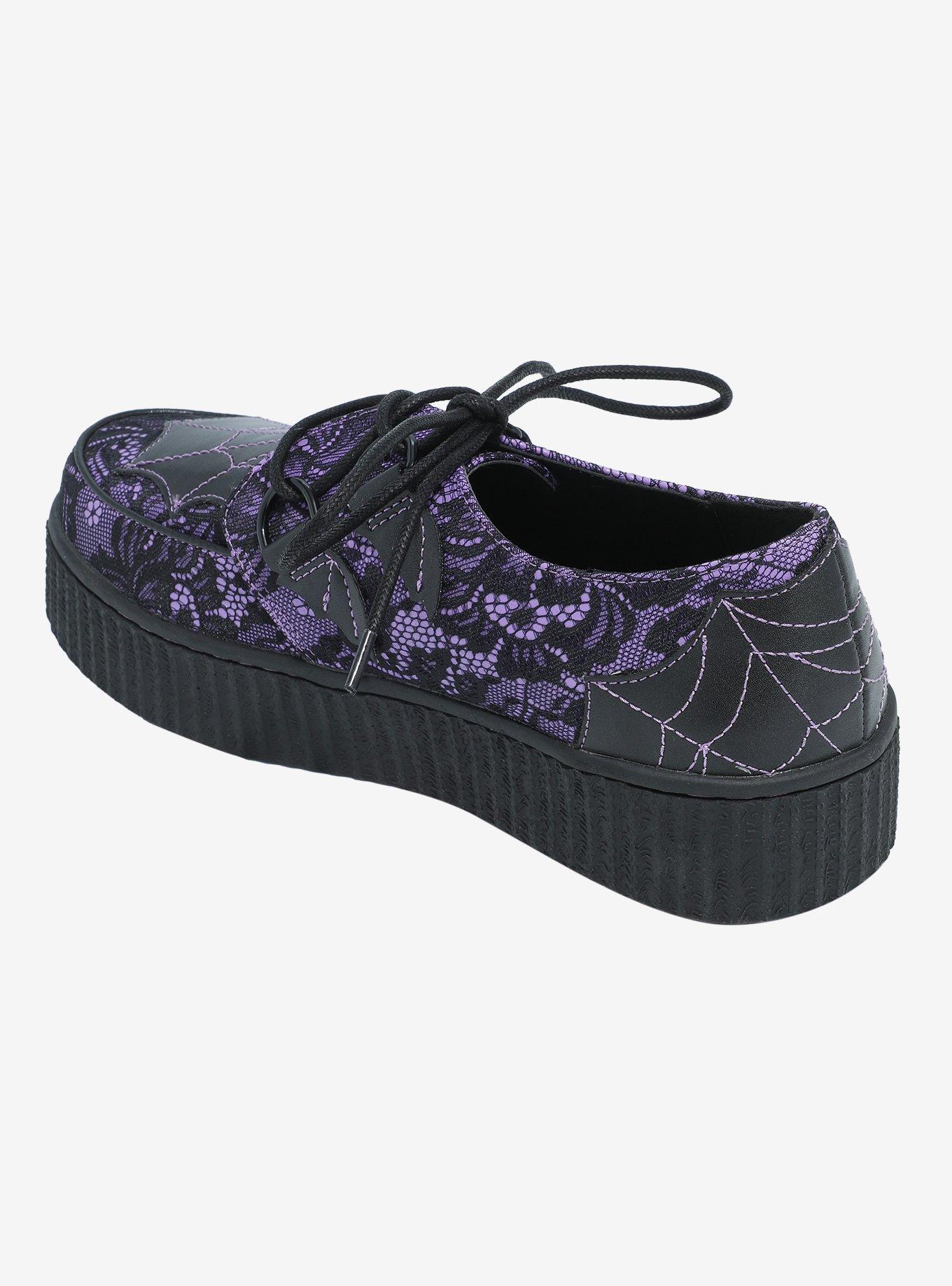 Strange Cvlt Web Purple & Black Lace Krypt Creepers, MULTI, alternate