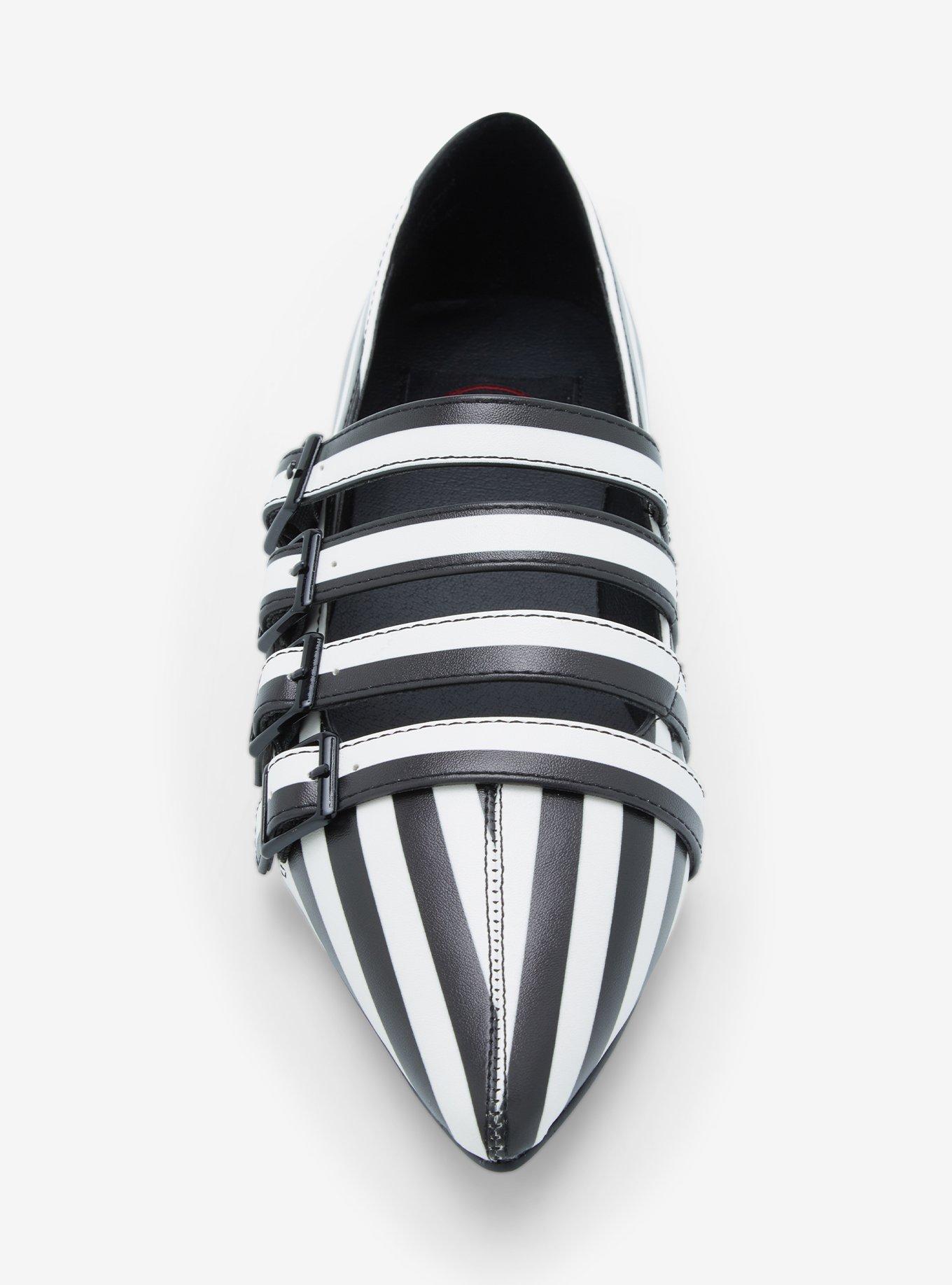 Strange Cvlt Black & White Stripe Coven Flats, , hi-res