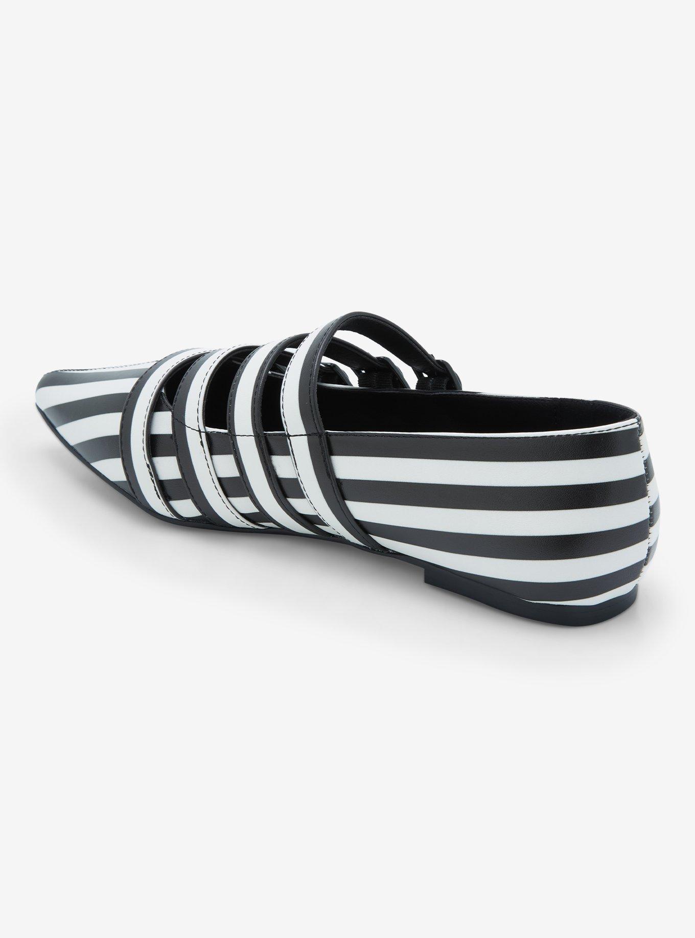 Strange Cvlt Black & White Stripe Coven Flats, MULTI, alternate