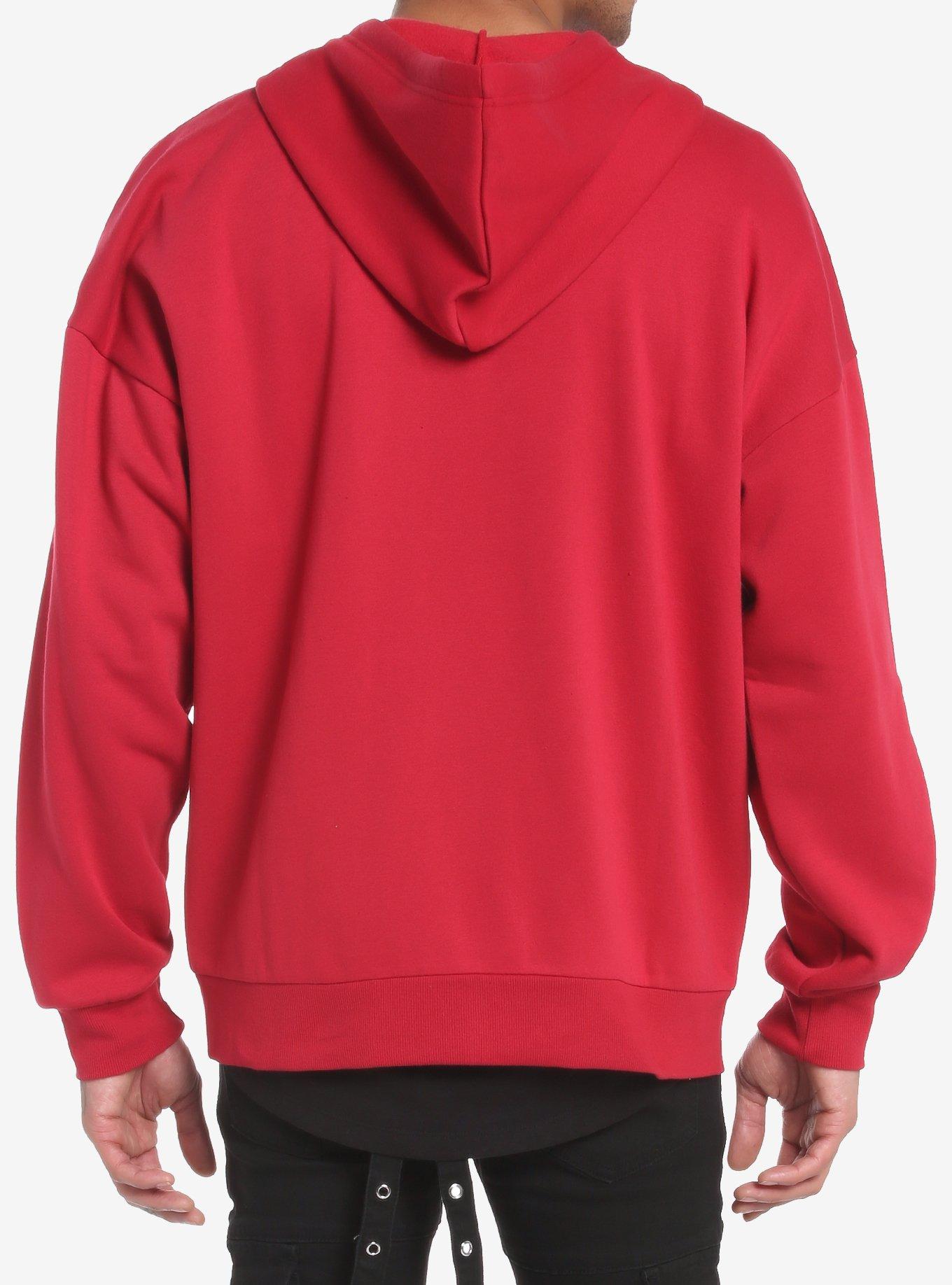 Social Collision Winged Skull Red Hoodie, BLACK, alternate
