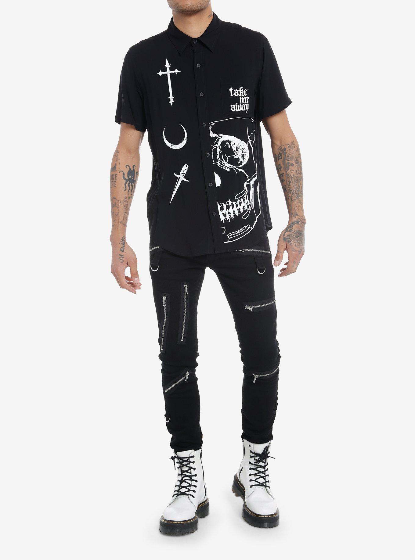 Social Collision Take Me Away Woven Button-Up, , alternate