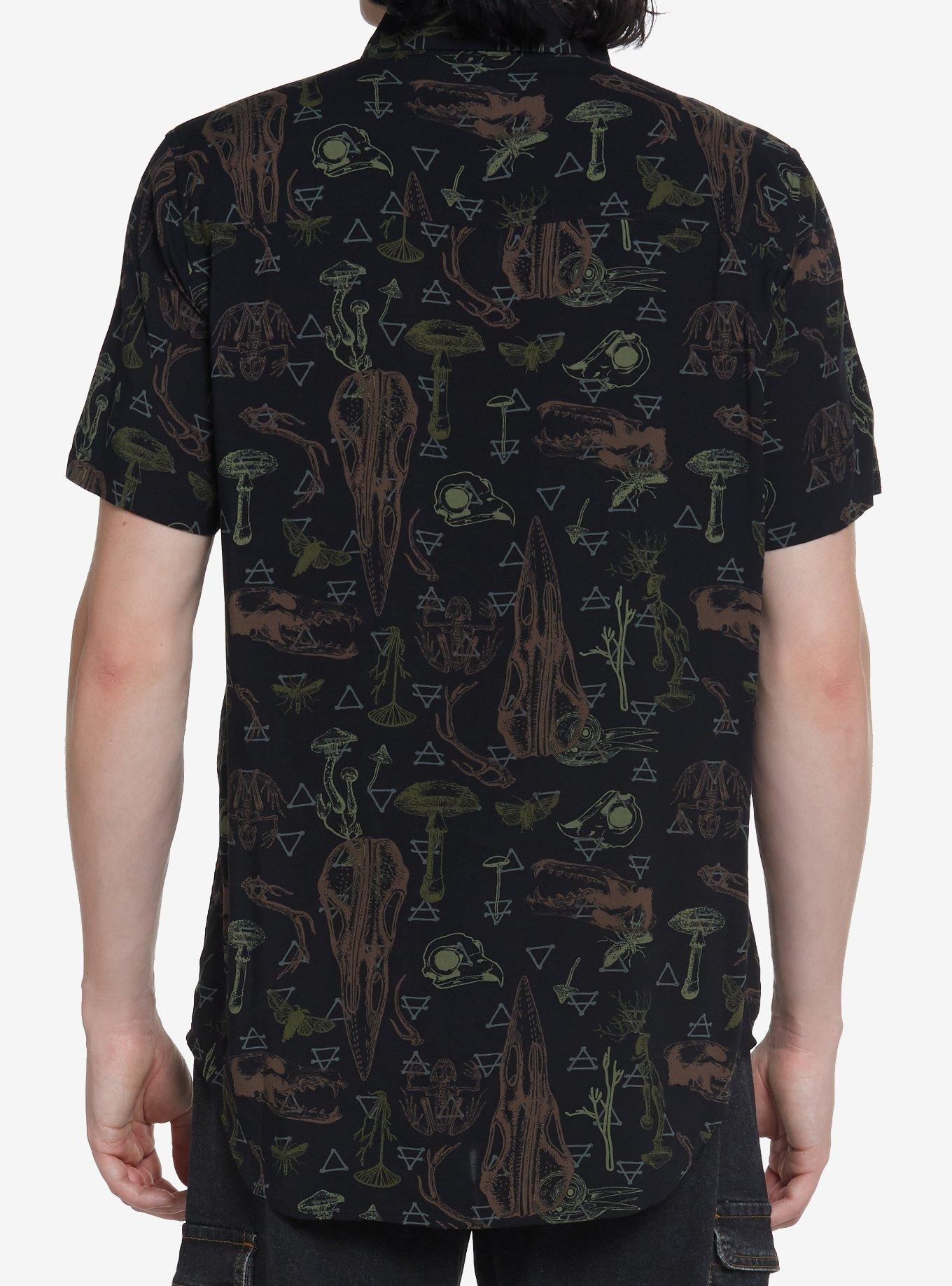 Mushroom Skulls Woven Button-Up, MULTI, alternate