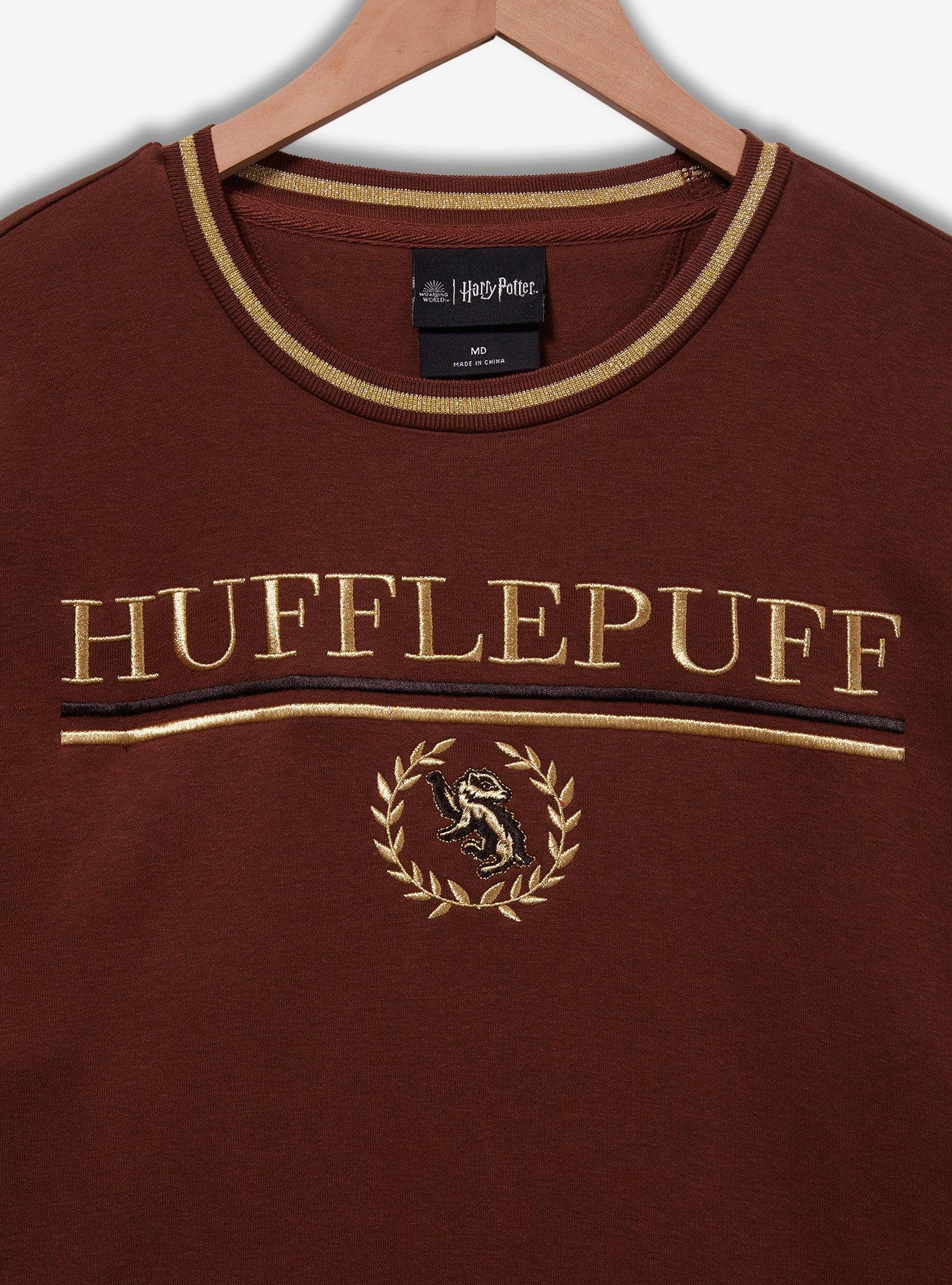 Harry Potter Hufflepuff House Emblem Crewneck - BoxLunch Exclusive, BROWN, alternate