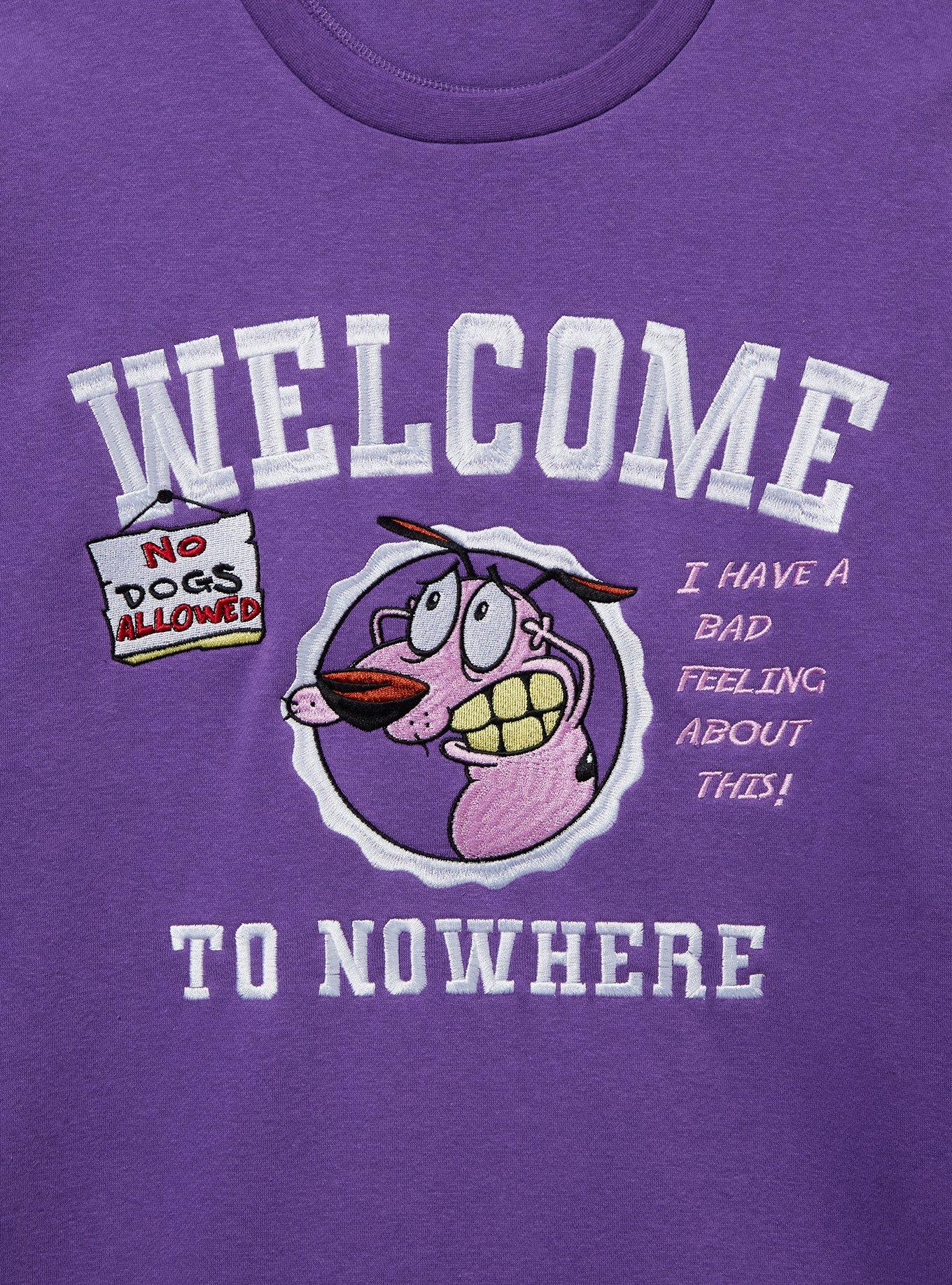 Courage the Cowardly Dog Welcome to Nowhere Crewneck - BoxLunch Exclusive, PURPLE, alternate