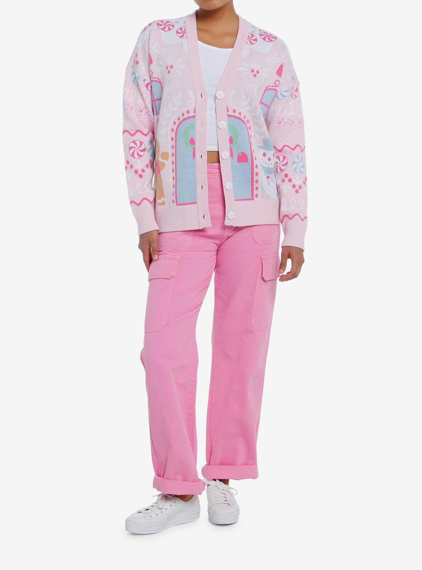 Sweet Society Pink Gingerbread House Cardigan, MULTI, alternate