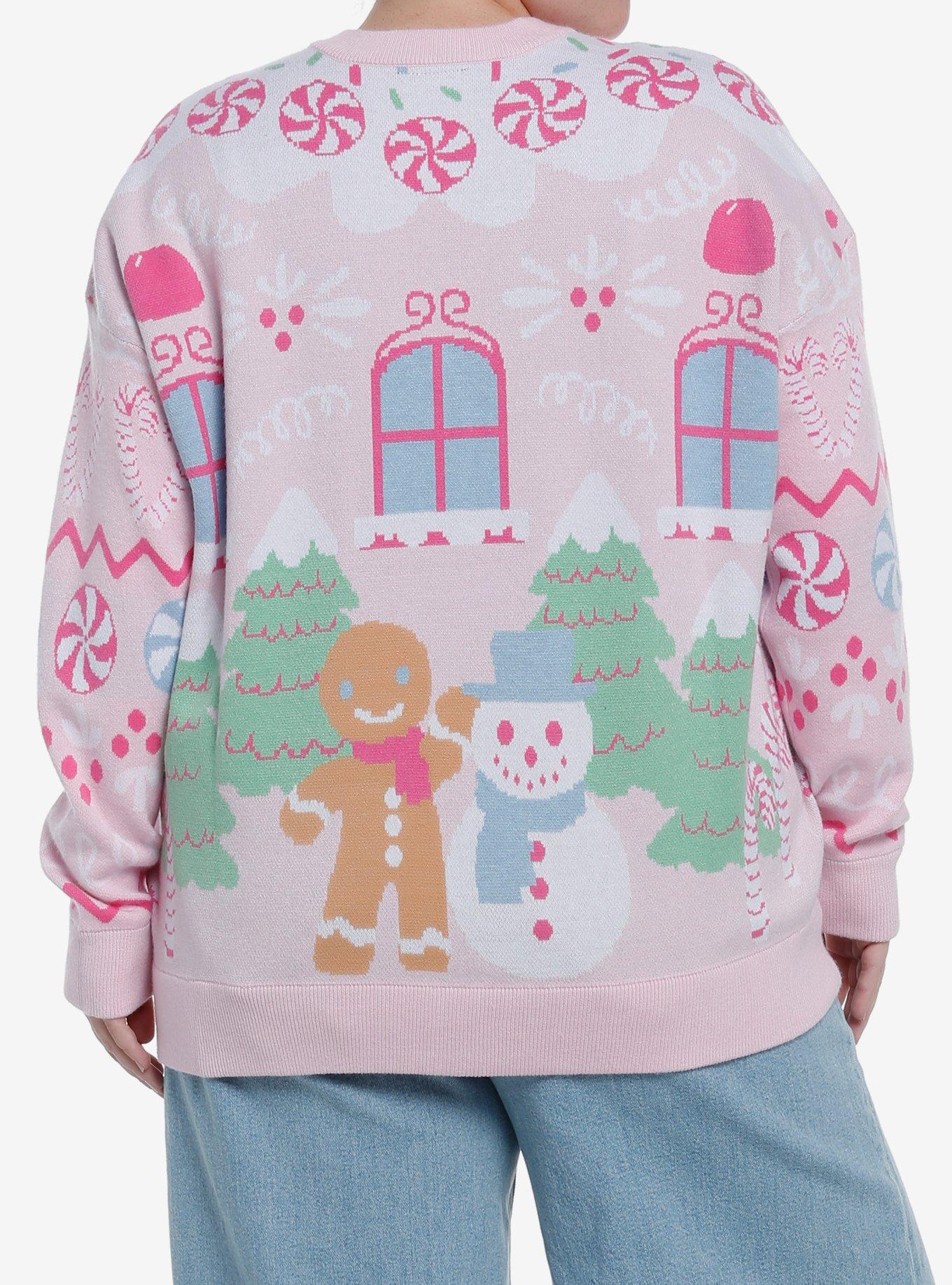 Sweet Society Pink Gingerbread House Cardigan Plus Size, MULTI, alternate