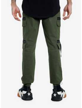 Olive Zipper Cargo Pocket Jogger Pants, , hi-res