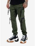 Olive Zipper Cargo Pocket Jogger Pants, OLIVE, alternate