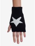 Star Intarsia Fingerless Gloves, , alternate