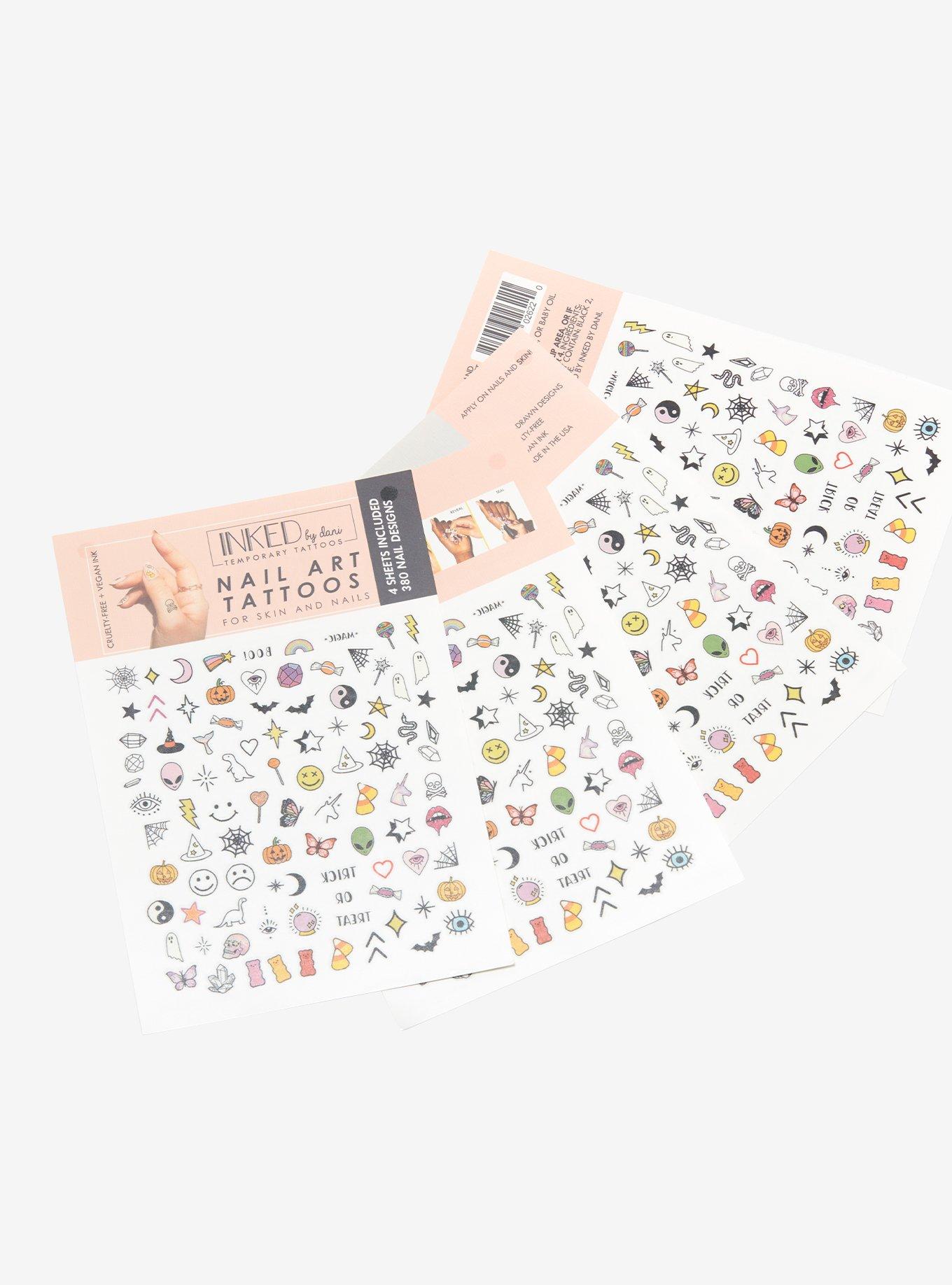 INKED By Dani Halloween Sweets Nail Sticker & Tattoo Sheet Set, , alternate