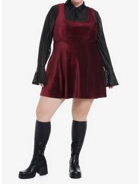 Cosmic Aura Woven Button-Up Corduroy Twofer Dress Plus Size, , hi-res