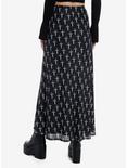 Social Collision Daggers Allover Print Front Slit Maxi Skirt, , alternate