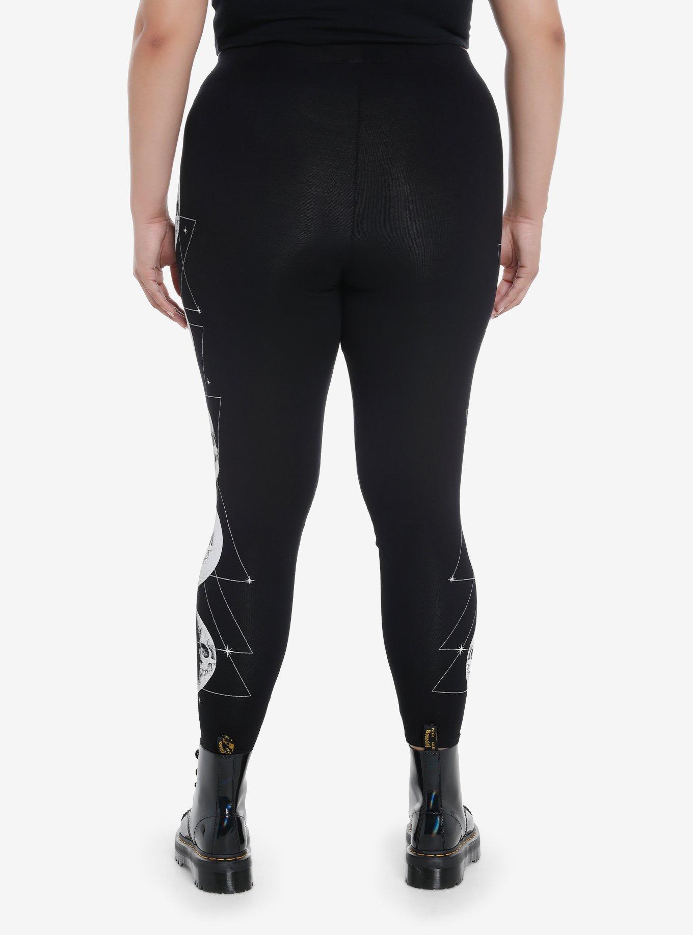 Social Collision Skull Moon Phase Leggings Plus Size, , alternate