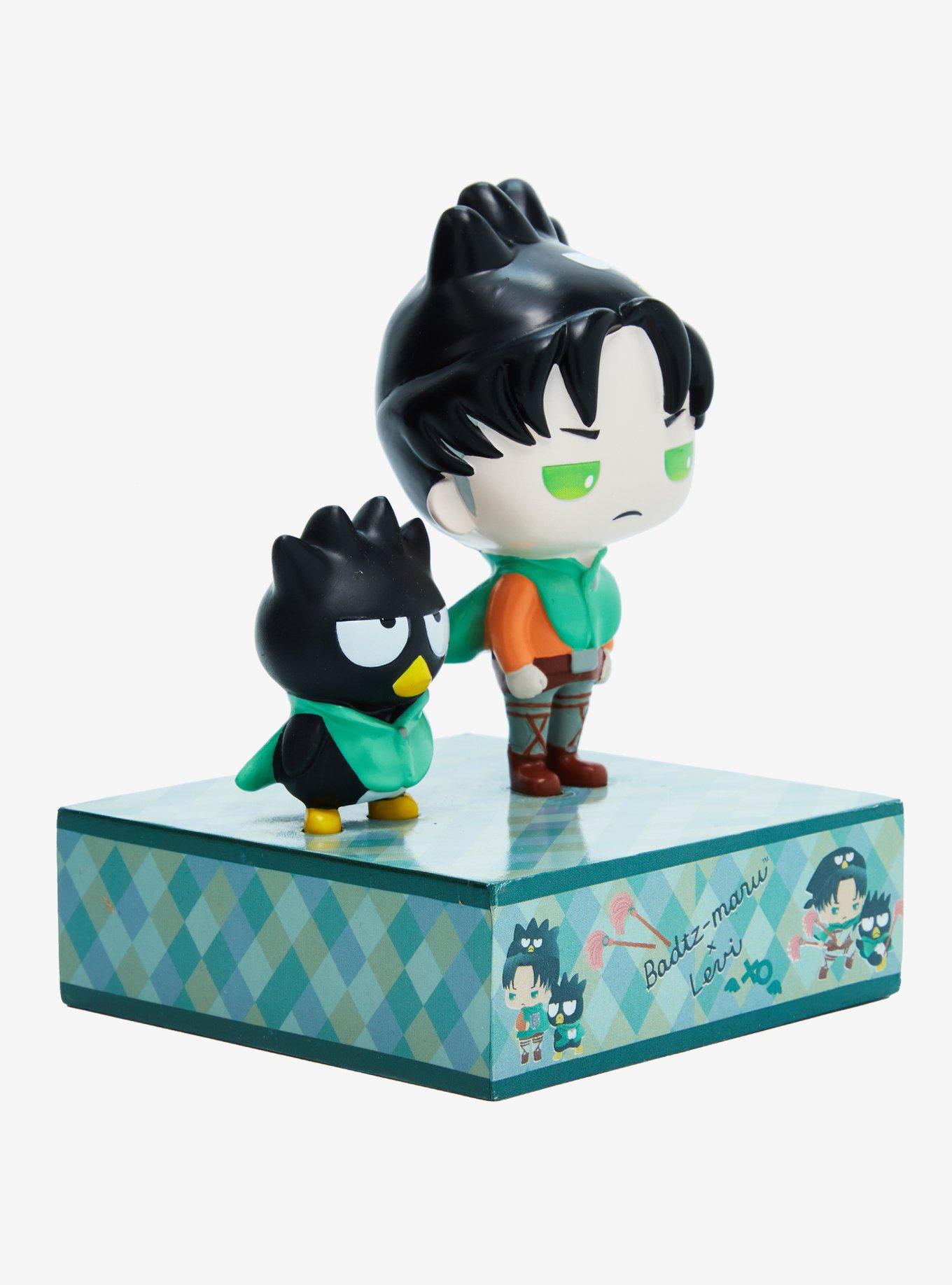 Sanrio Hello Kitty and Friends x Attack on Titan Badtz-Maru & Levi Paperweight Figure