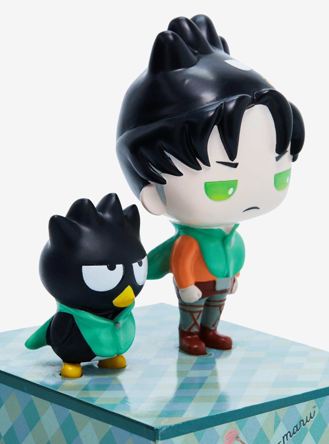 Sanrio Hello Kitty and Friends x Attack on Titan Badtz-Maru & Levi Paperweight Figure