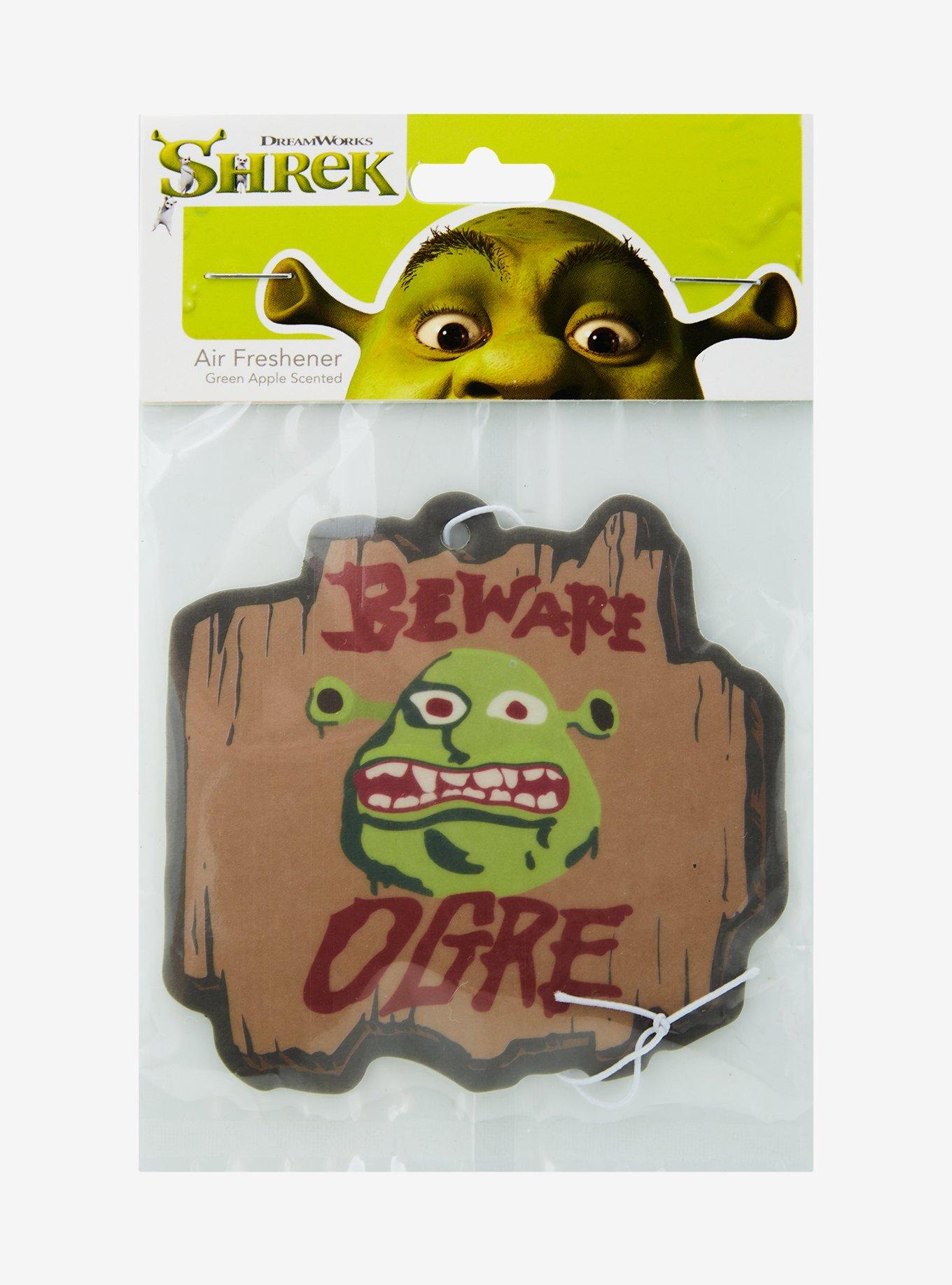 Shrek Beware Ogre Wooden Sign Green Apple Scented Air Freshener