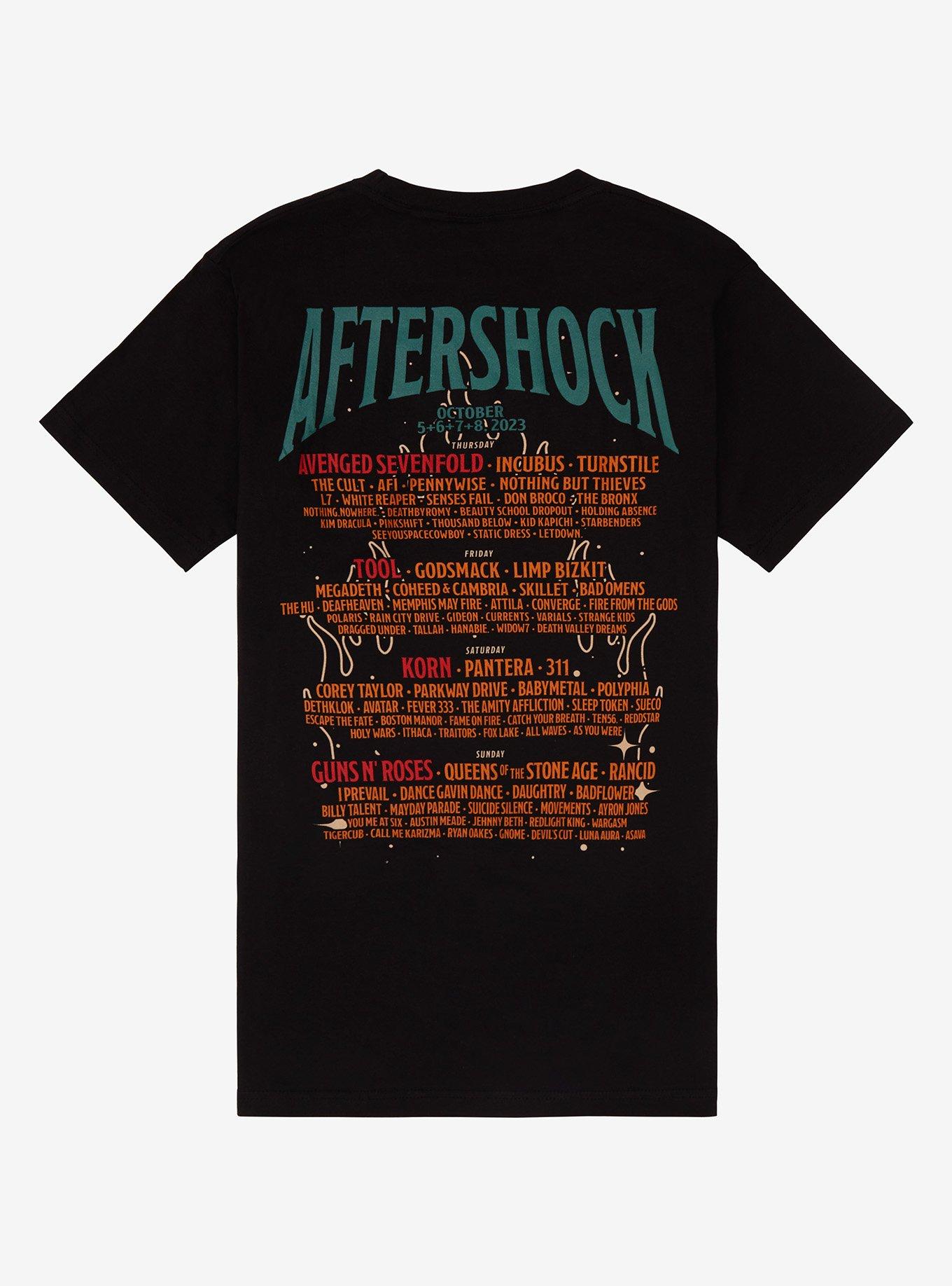 Aftershock Festival 2023 Lineup Boyfriend Fit Girls T-Shirt, BLACK, alternate