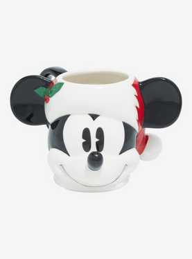 Disney Mickey Mouse Santa Hat Figural Mug, , hi-res