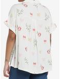 Her Universe Disney Mickey Mouse & Minnie Mouse Floral Woven Button-Up Her Universe Exclusive, FLORAL - IVORY, alternate