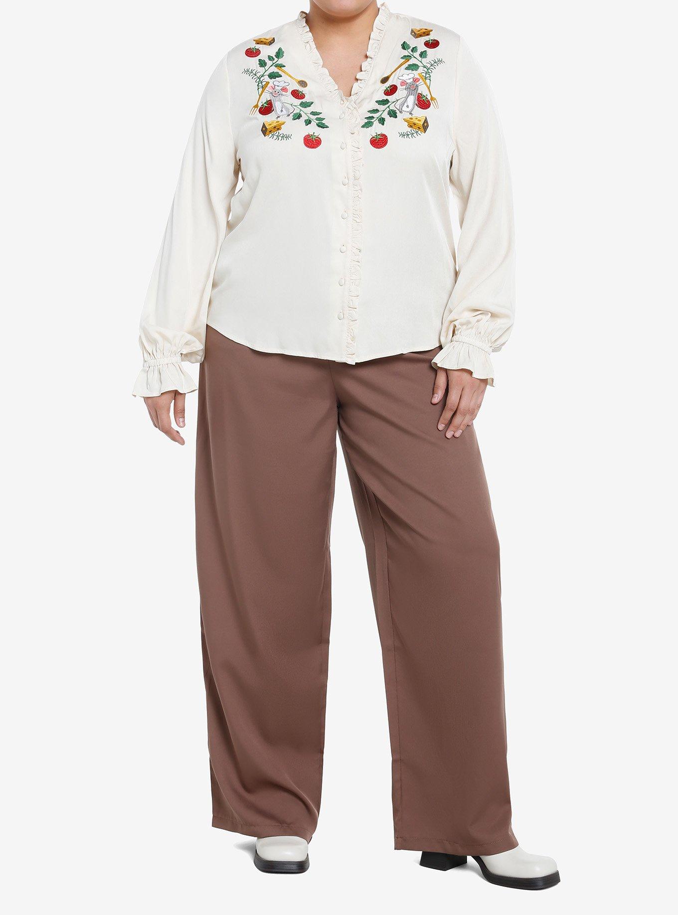 Her Universe Disney Pixar Ratatouille Remy Ingredients Woven Button-Up Plus Size Her Universe Exclusive, CREAM, alternate