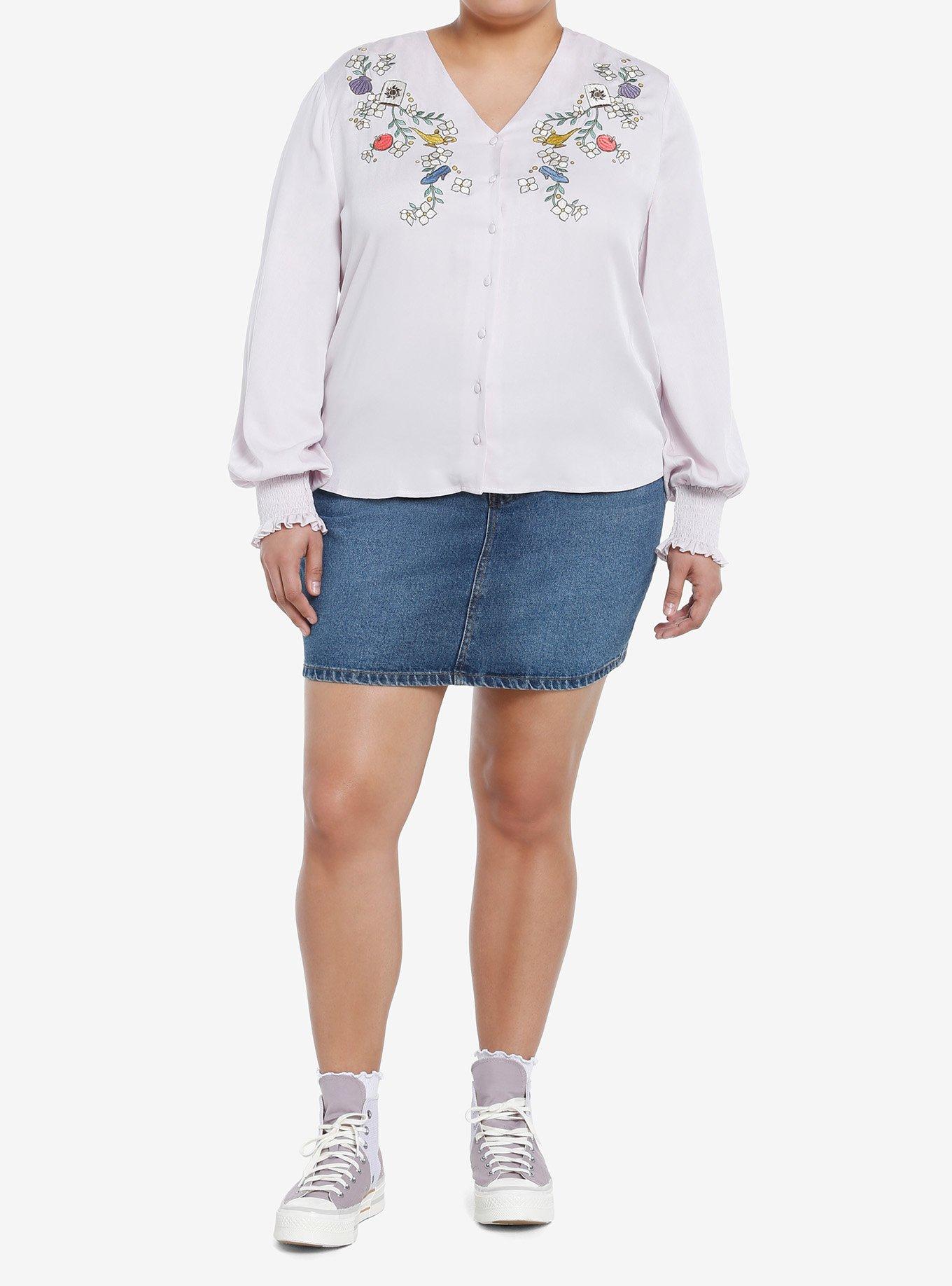 Her Universe Disney Princess Icons Woven Button-Up Plus Size Her Universe Exclusive, SOFT LAVENDAR, alternate