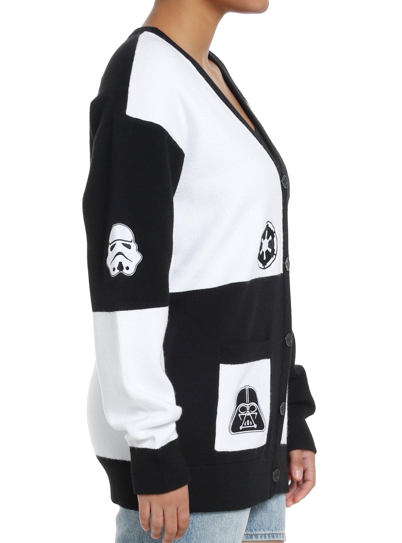 Her Universe Star Wars Rebel & Empire Icons Patchwork Cardigan Her Universe Exclusive, BLACK  WHITE, alternate