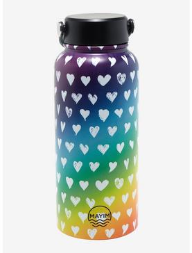 Rainbow Hearts Steel Double Wall Insulated Water Bottle, , hi-res