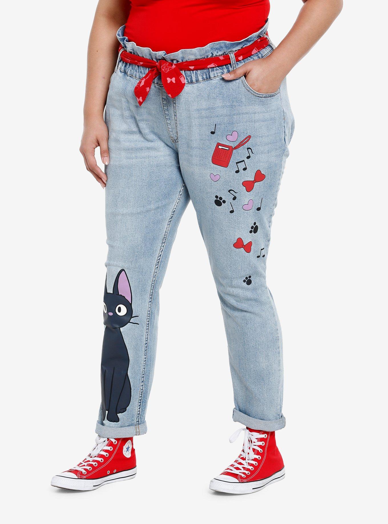 Her Universe Studio Ghibli Kiki's Delivery Service Jiji Paperbag Jeans Plus Size, MULTI, alternate