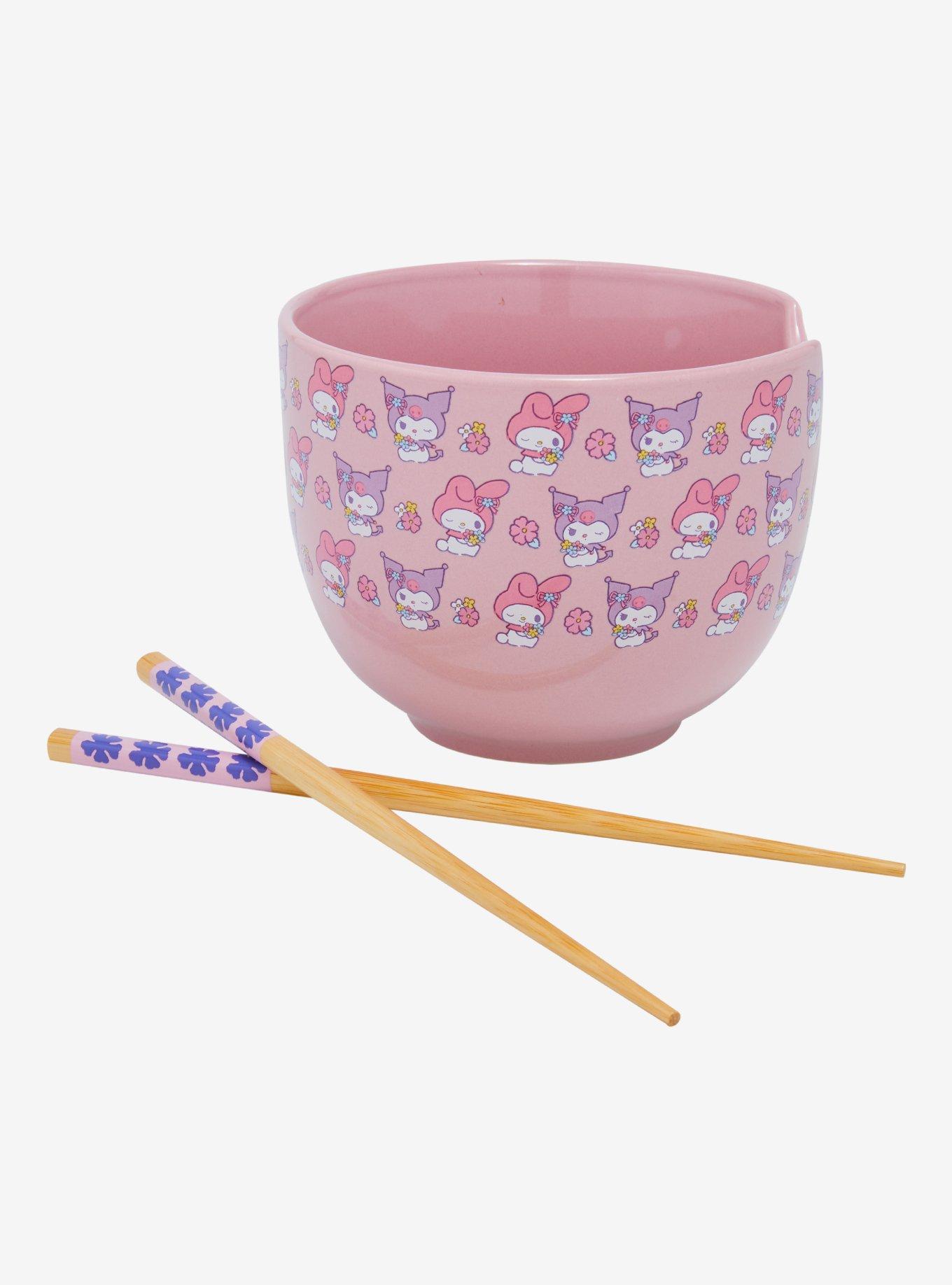 My Melody & Kuromi Pink Ramen Bowl With Chopsticks, , alternate