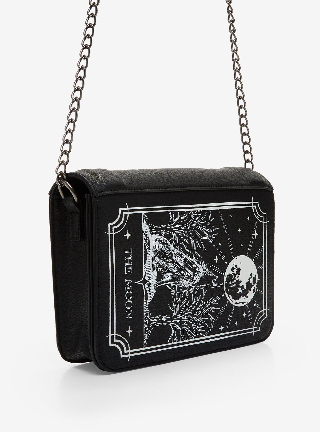 Cosmic Aura Wolf Moon Glow-In-The-Dark Tarot Crossbody Bag, , alternate