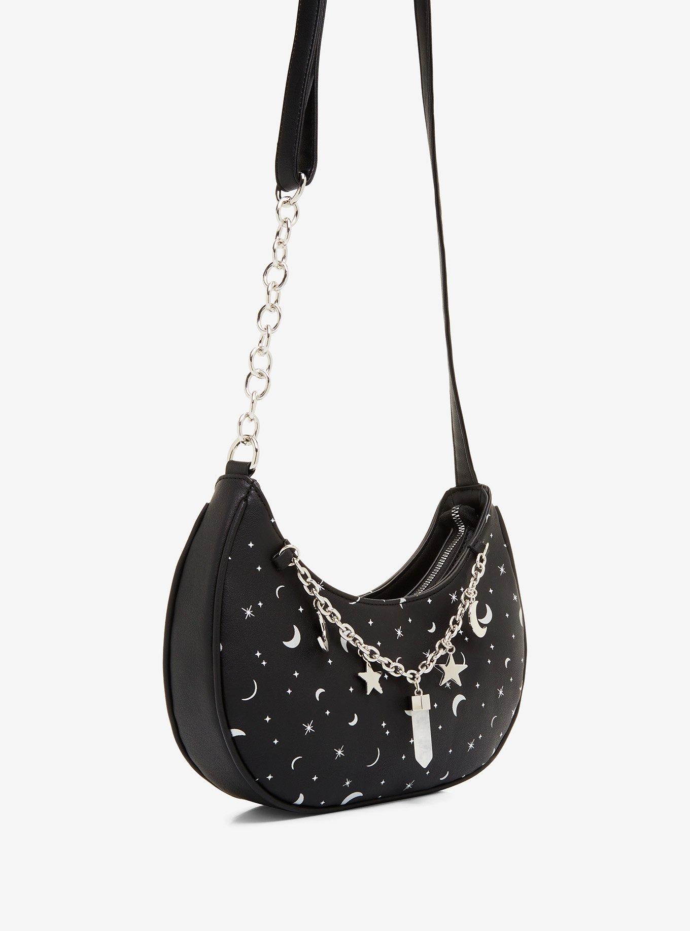 Moon Crystal Chain Crescent Crossbody Bag, , alternate