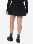 Social Collision Black Pleated Denim Skirt Plus Size, INDIGO, alternate