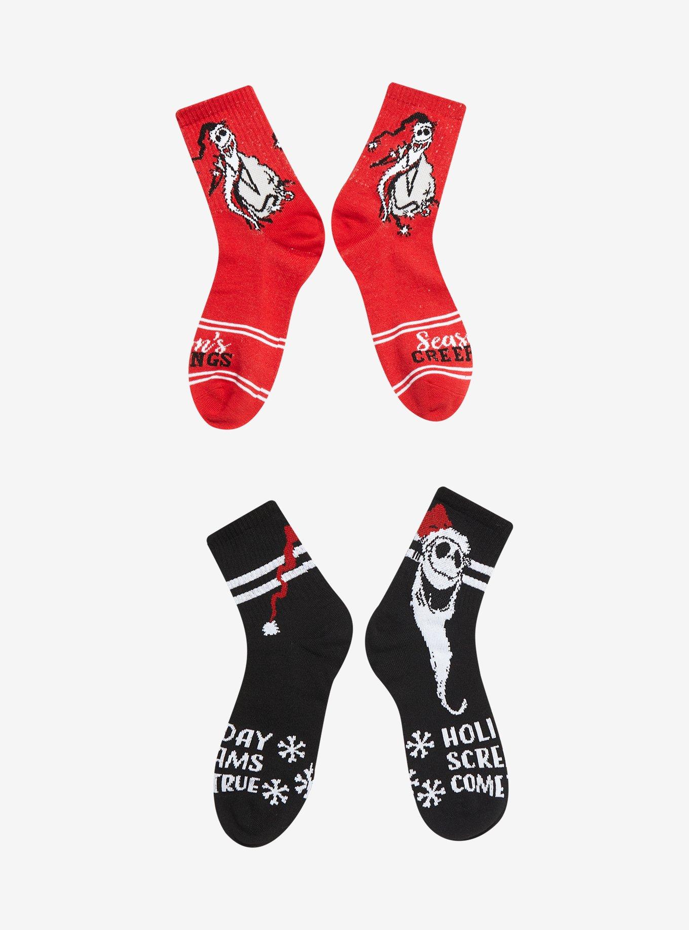 The Nightmare Before Christmas Jack Sandy Claws Crew Socks 2 Pair, , alternate