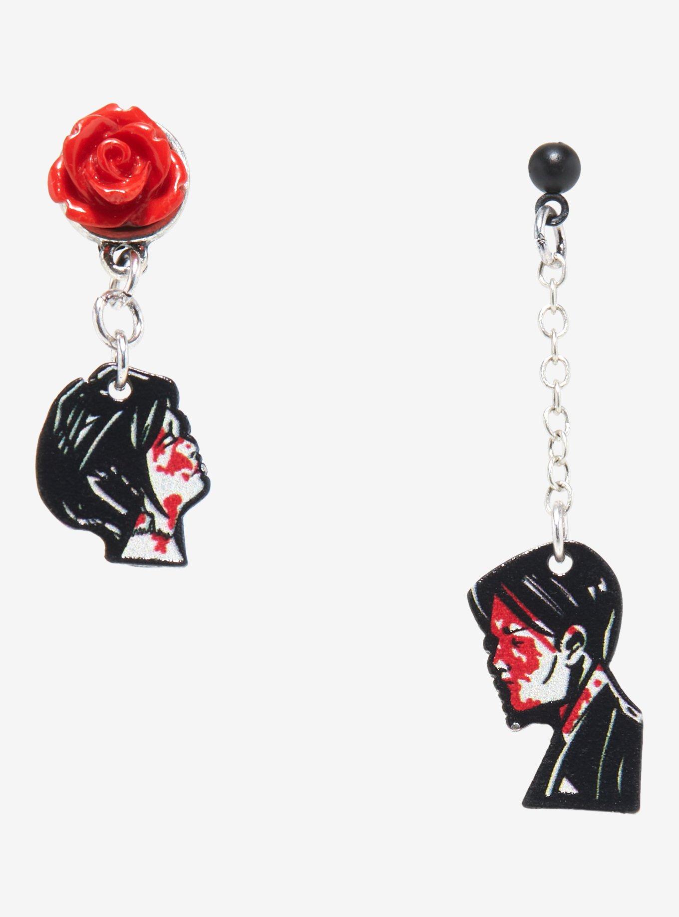 My Chemical Romance Three Cheers Mismatch Drop Earrings, , alternate
