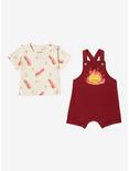 Studio Ghibli Howl's Moving Castle Calcifer Infant Overall Set - BoxLunch Exclusive, RED, alternate