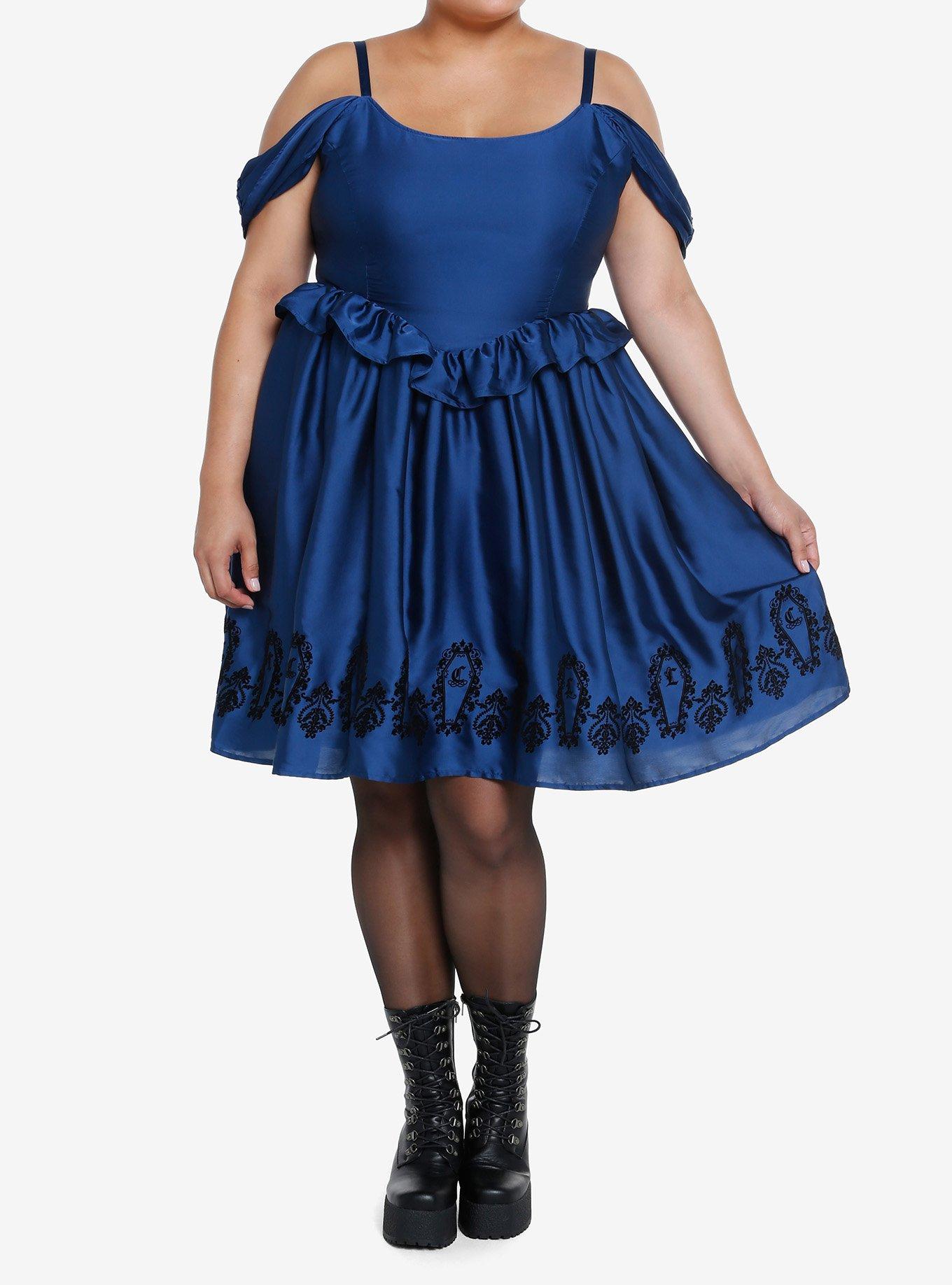 Interview With The Vampire Claudia Lace-Up Dress Plus Size, BLUE, alternate