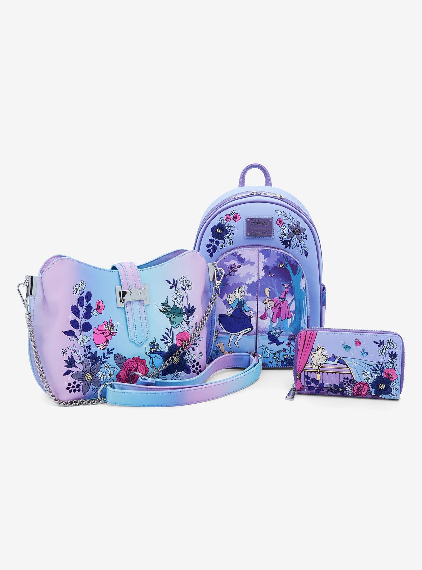 Loungefly Disney Sleeping Beauty 65th Anniversary Three Good Fairies Crossbody Bag