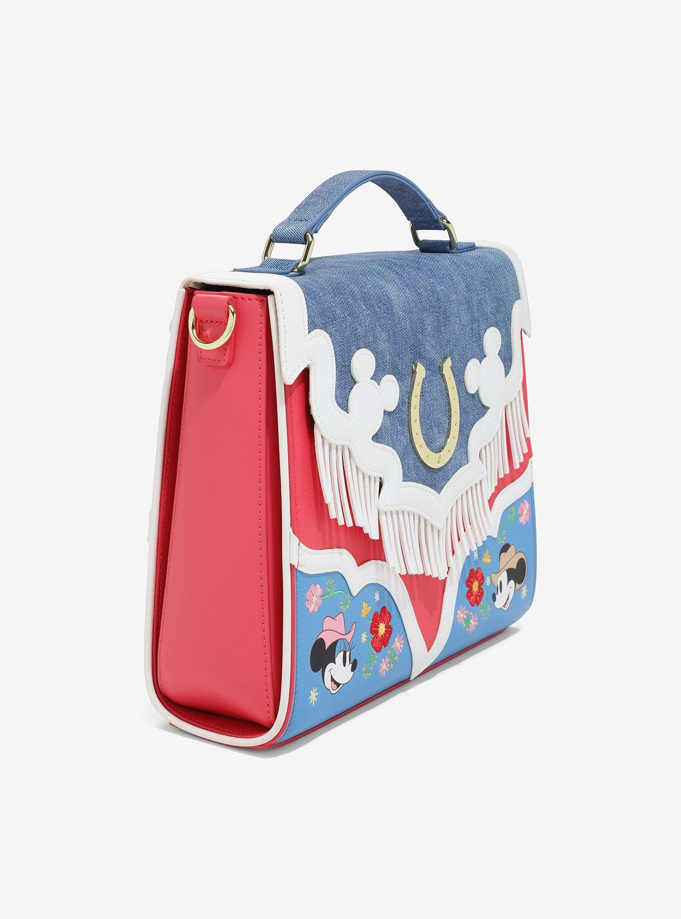 Loungefly Disney Mickey & Minnie Western Denim Crossbody Bag, , hi-res