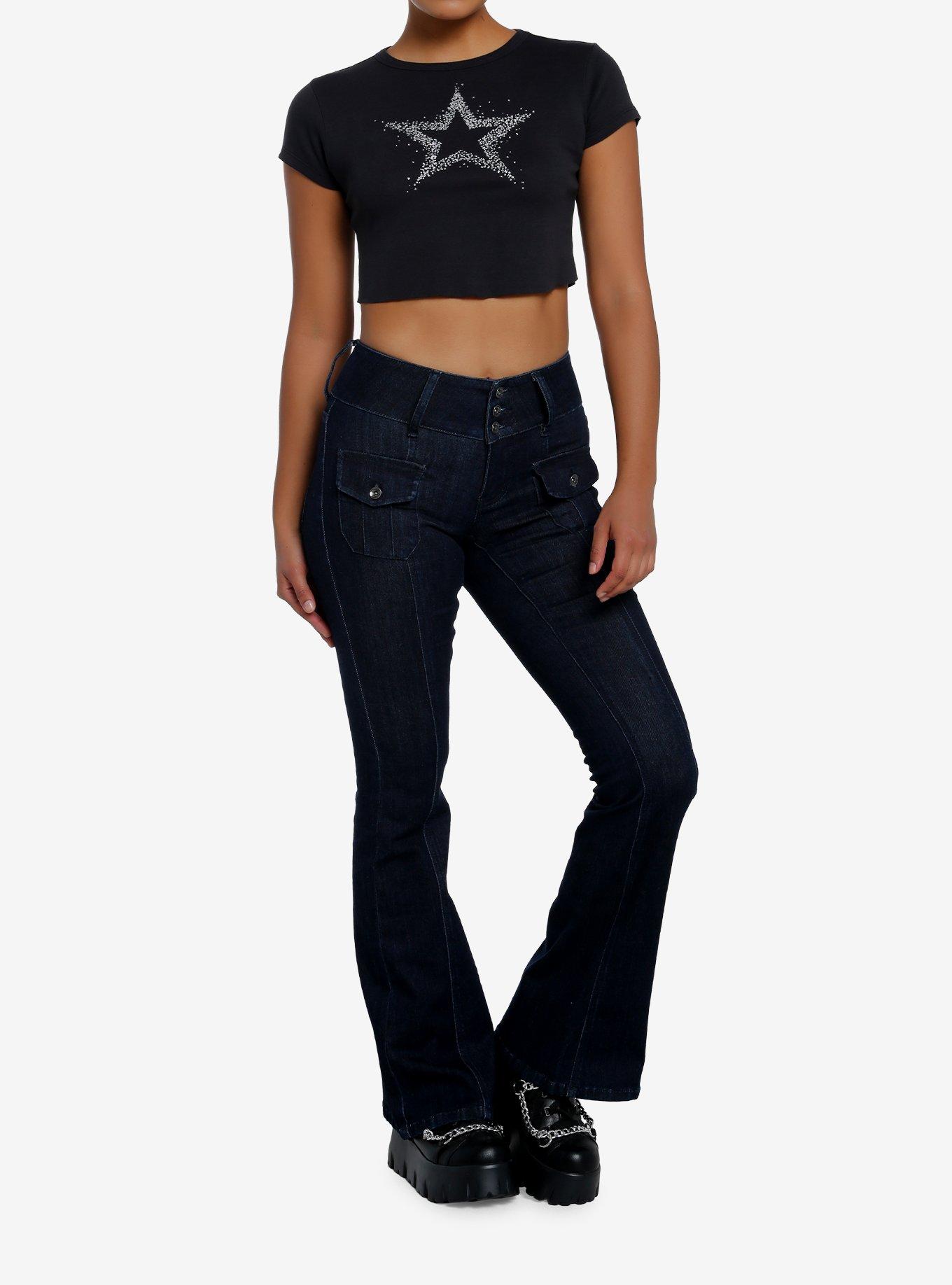 Silver Glitter Star Girls Baby T-Shirt, , hi-res