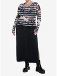 Social Collision Stripe Punk Graphics Girls Long-Sleeve Top Plus Size, , alternate
