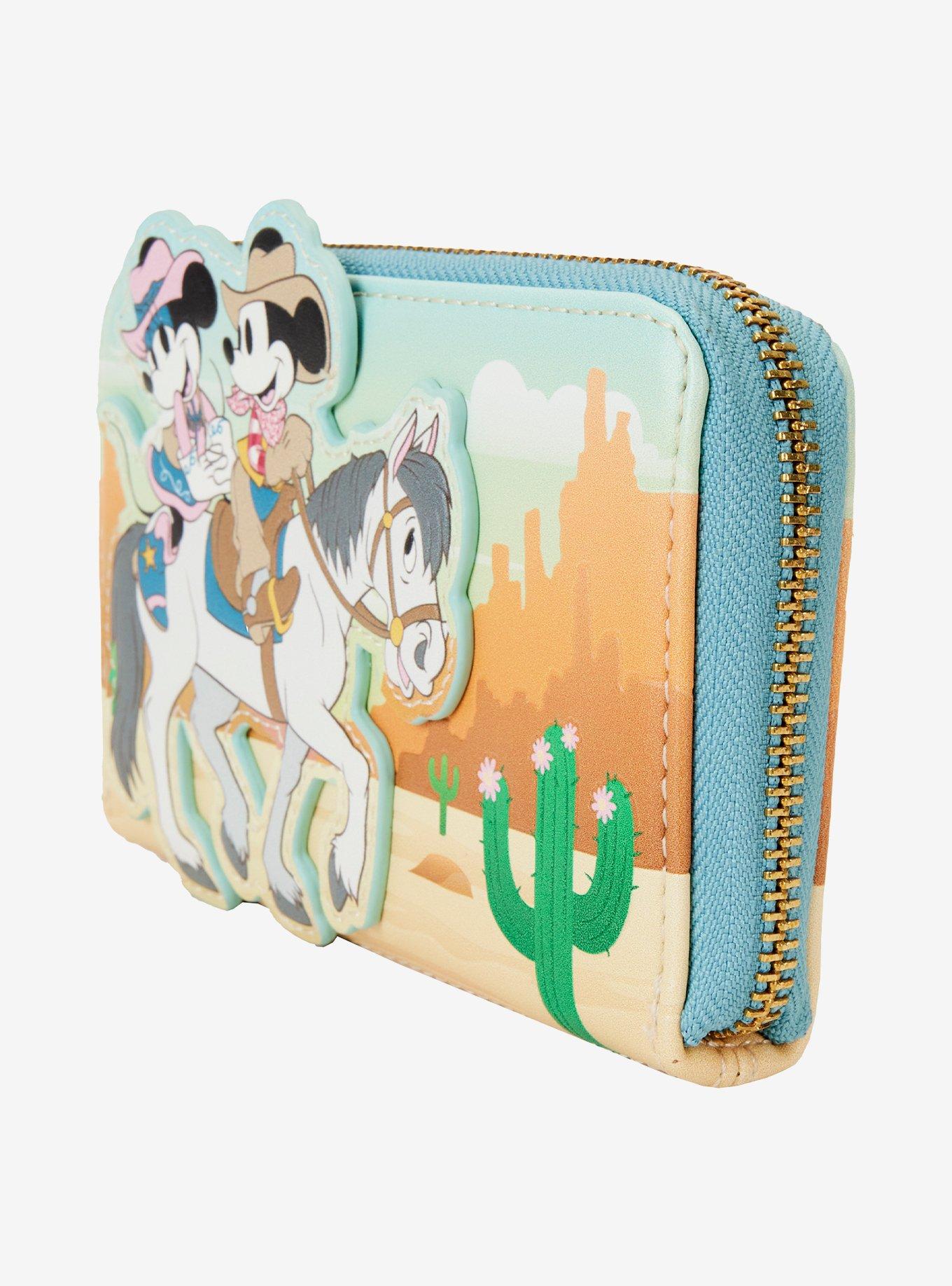 Loungefly Disney Mickey Mouse & Minnie Mouse Western Zipper Wallet, , alternate