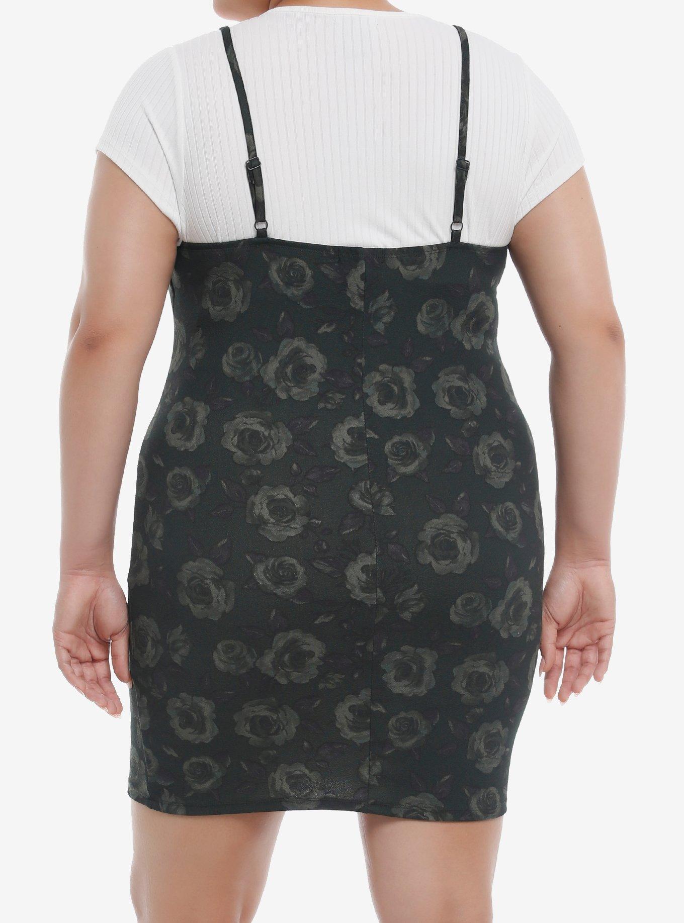 Thorn & Fable® Green Rose Twofer Dress Plus Size