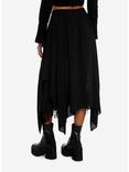 Black Lace Hanky Hem Midi Skirt, BLACK, alternate